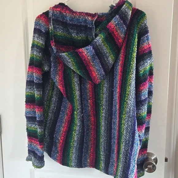 Multicolored woven hoodie Medium - Picture 3 of 3